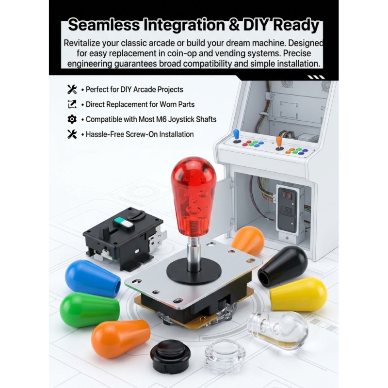 Joystick Arcade Parts - 1 pièce Tête sphérique américaine M6