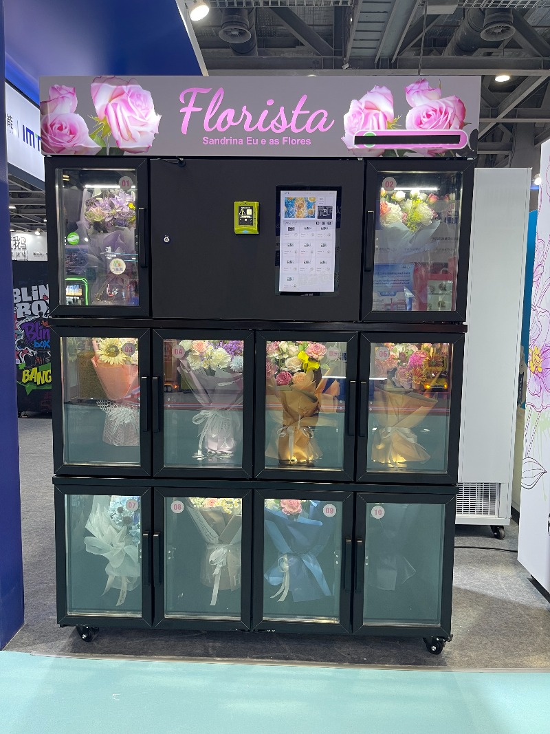 Bill Acceptor Vending - Distributeur automatique de fleurs avec casiers,