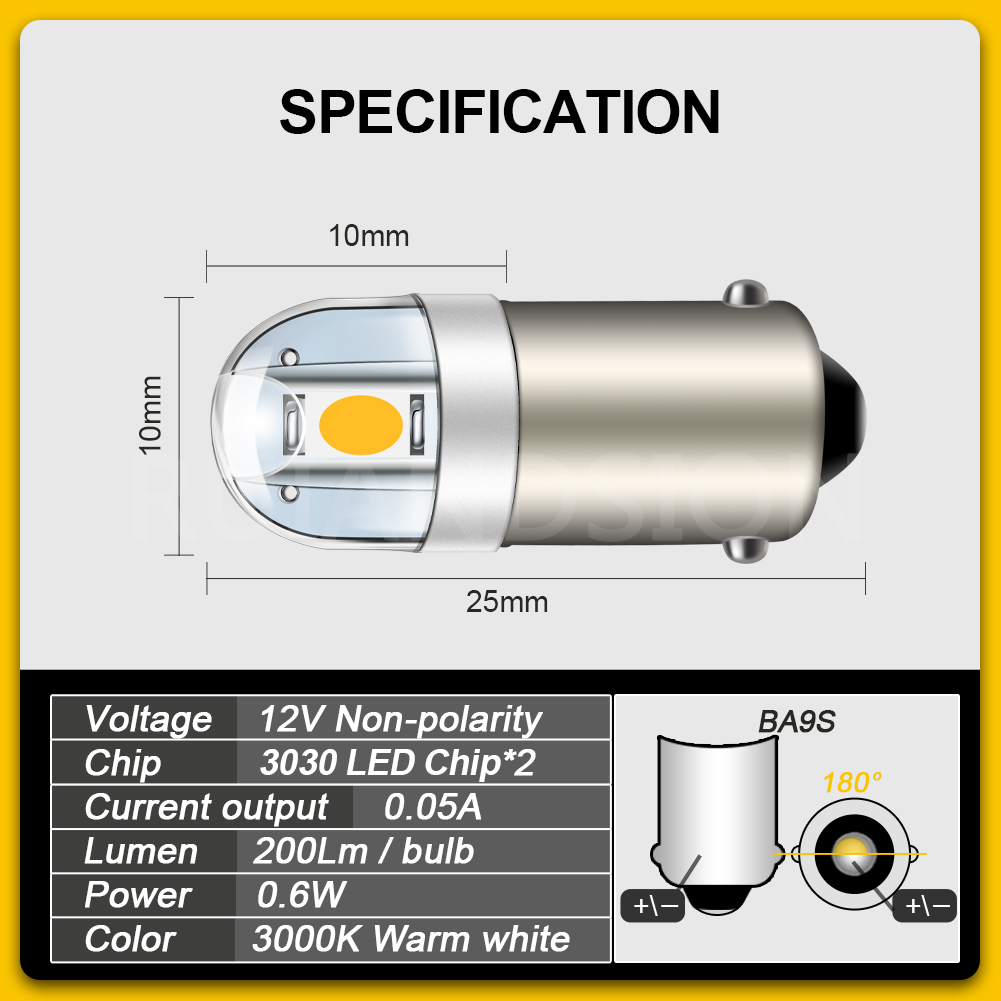 4PCS 6.3V BA9S 2 SMD 3030 LED  - Pinball Machine avis et prix